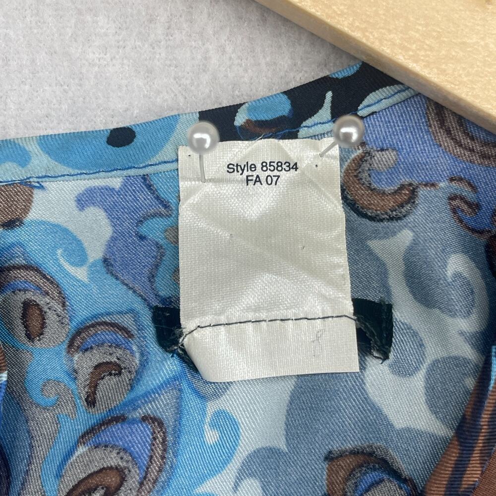 J.CREW Dress 12 Emma Silk Peacock Paisley Print Shift Mini Puff Sleeve Blue - Picture 9 of 12